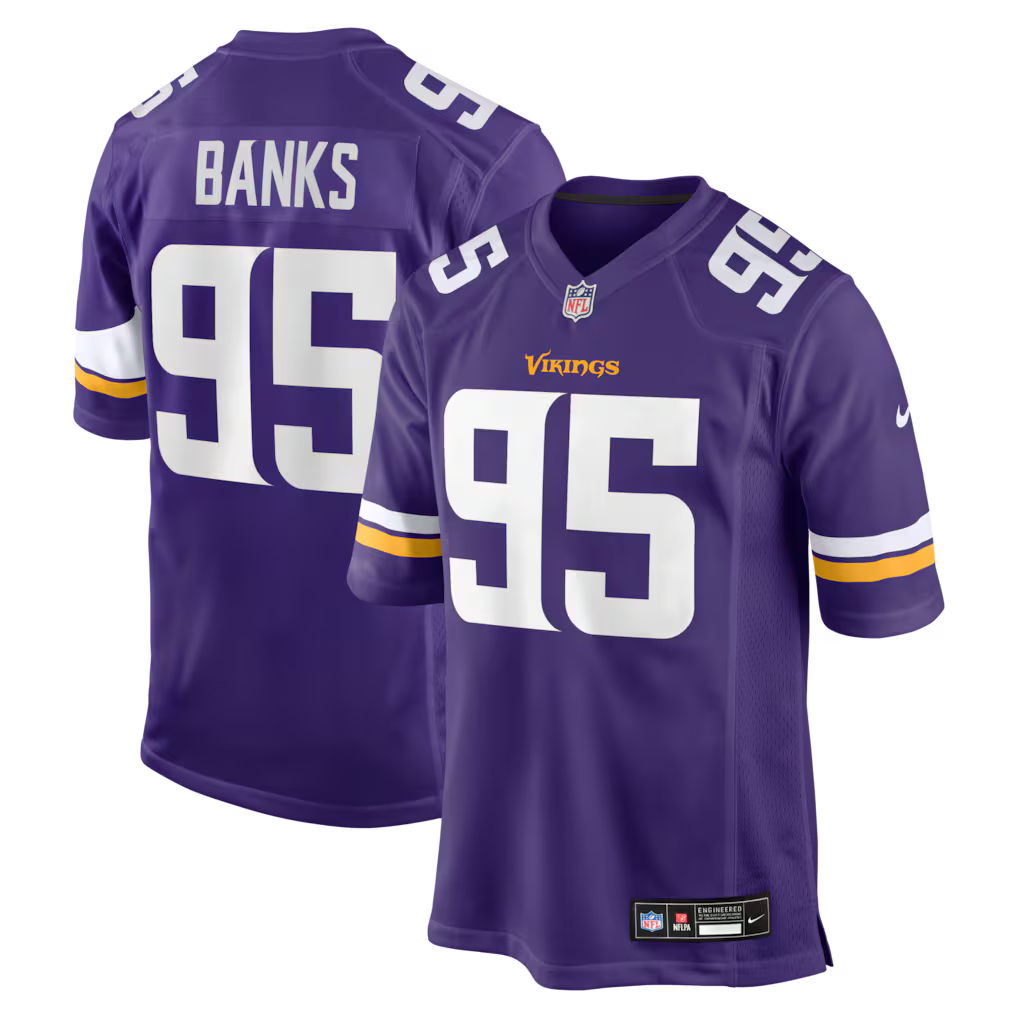 Caleb Banks Minnesota Vikings 2026 NFL Draft First Round Pick No. 18 Jersey - Purple
