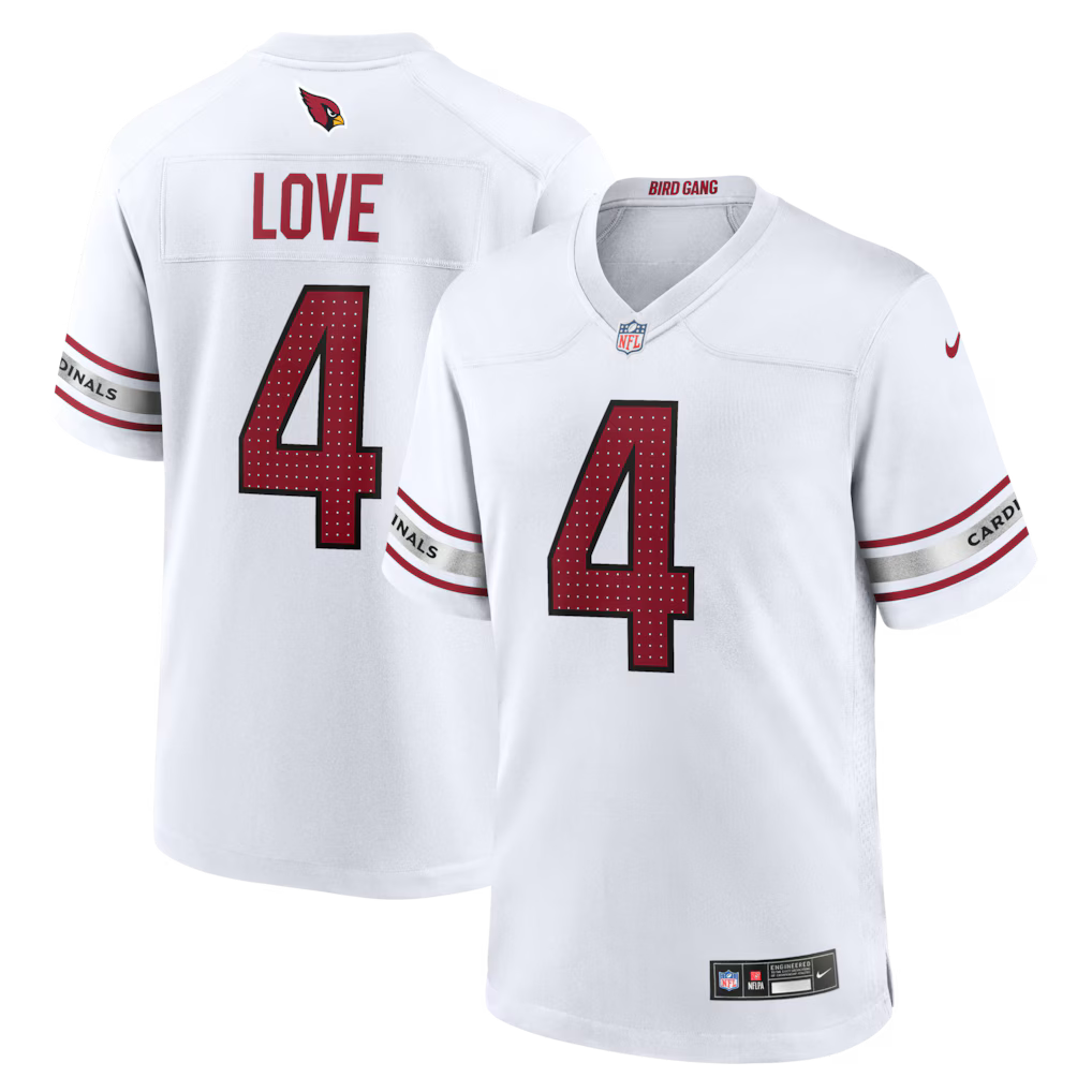 Jeremiyah Love Arizona Cardinals 2026 NFL Draft First Round Pick No. 3 Jersey - White