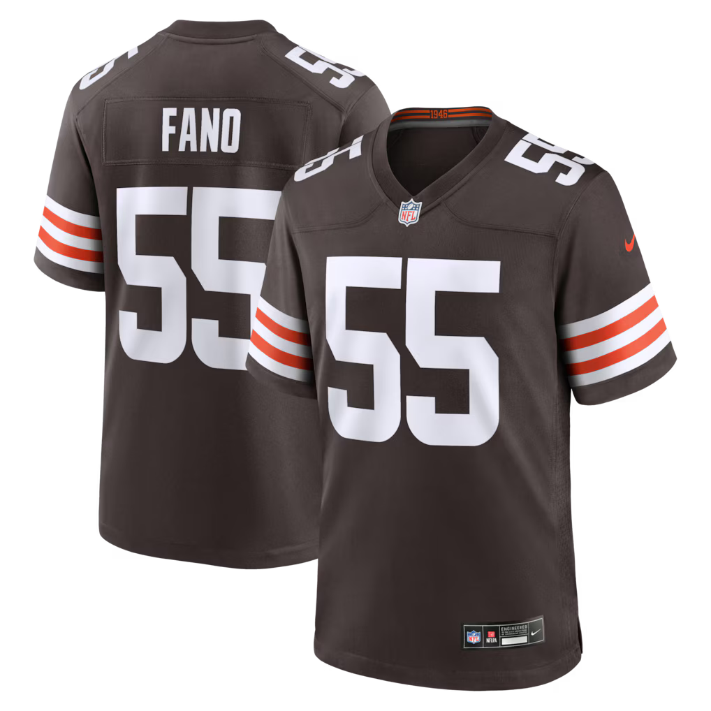 Cleveland Browns Spencer Fano 2026 NFL Draft First Round Pick No. 9 Jersey - Brown