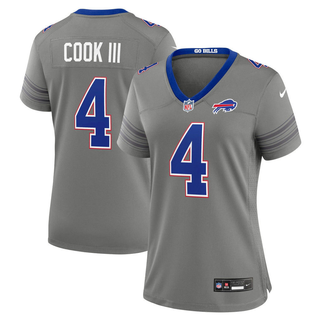Women's Buffalo Bills James Cook Iii Nike Gray Nickel City Game Jersey
