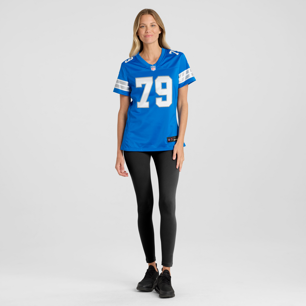 Women's Detroit Lions Larry Borom Nike Blue Team Game Jersey
