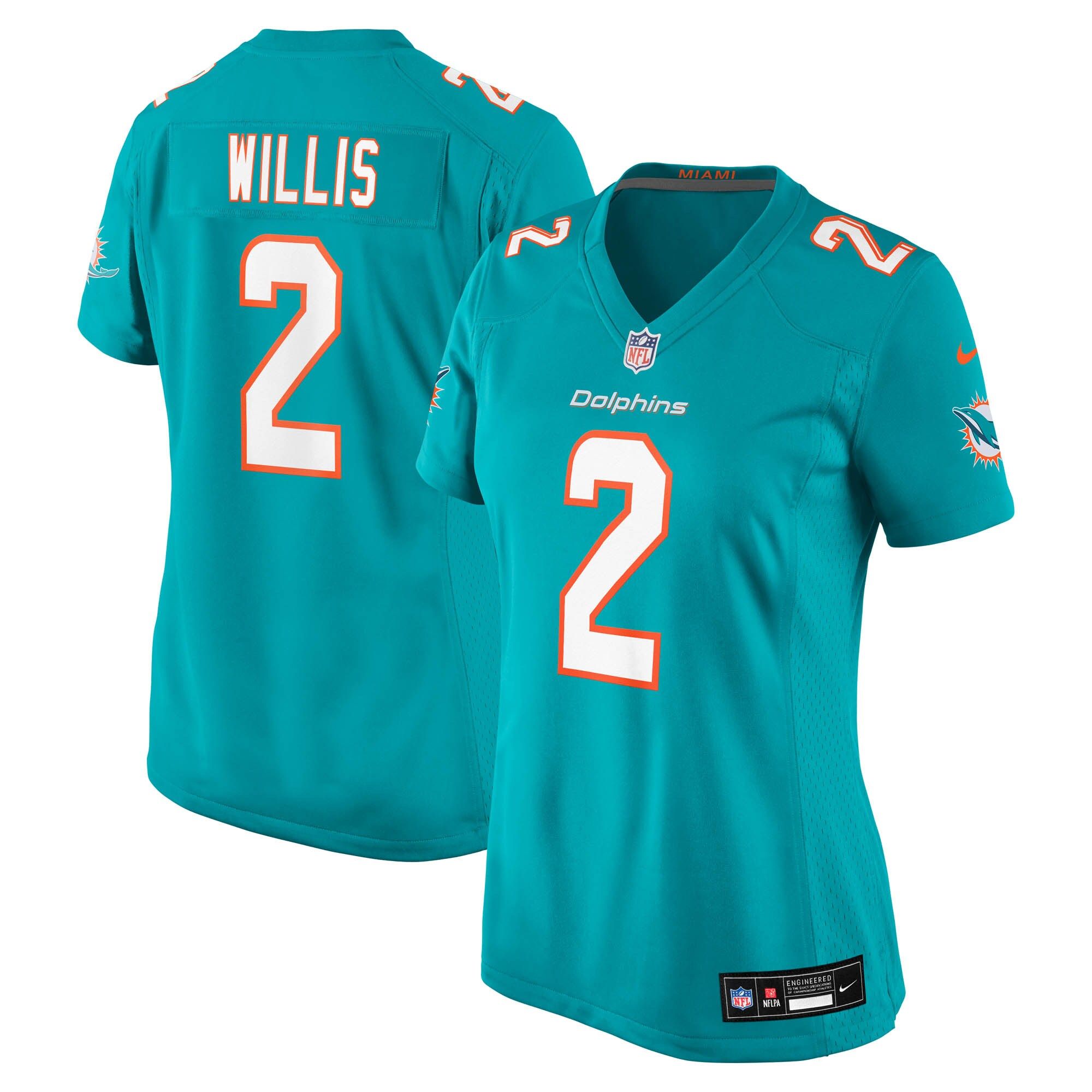 Women's Miami Dolphins Malik Willis Nike Aqua Game Jersey