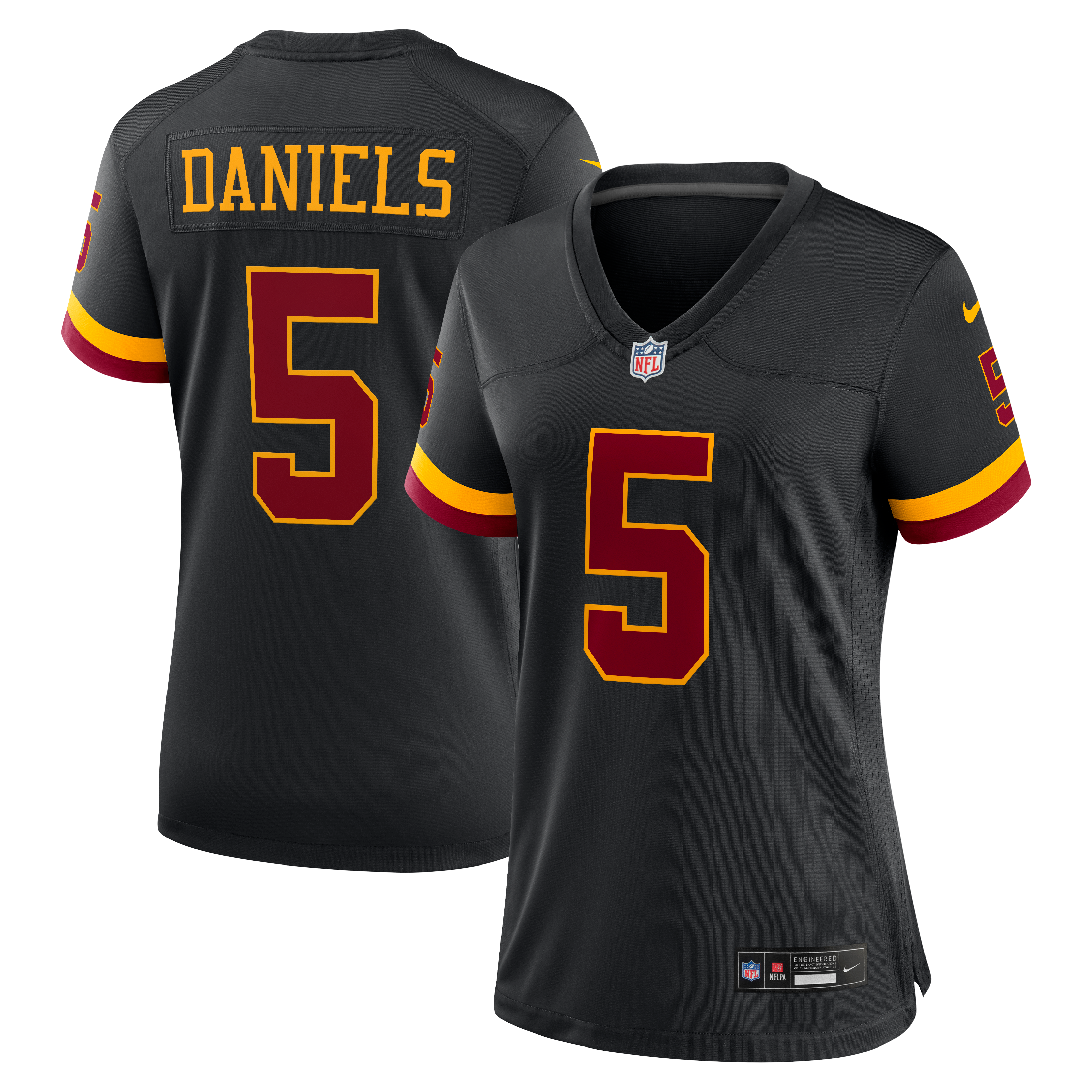 Women's Washington Commanders Jayden Daniels Nike Black Hail Raiser Alternate Game Jersey