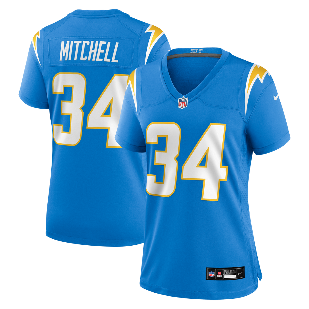 Women's Los Angeles Chargers Keaton Mitchell Nike Powder Blue Team Game Jersey