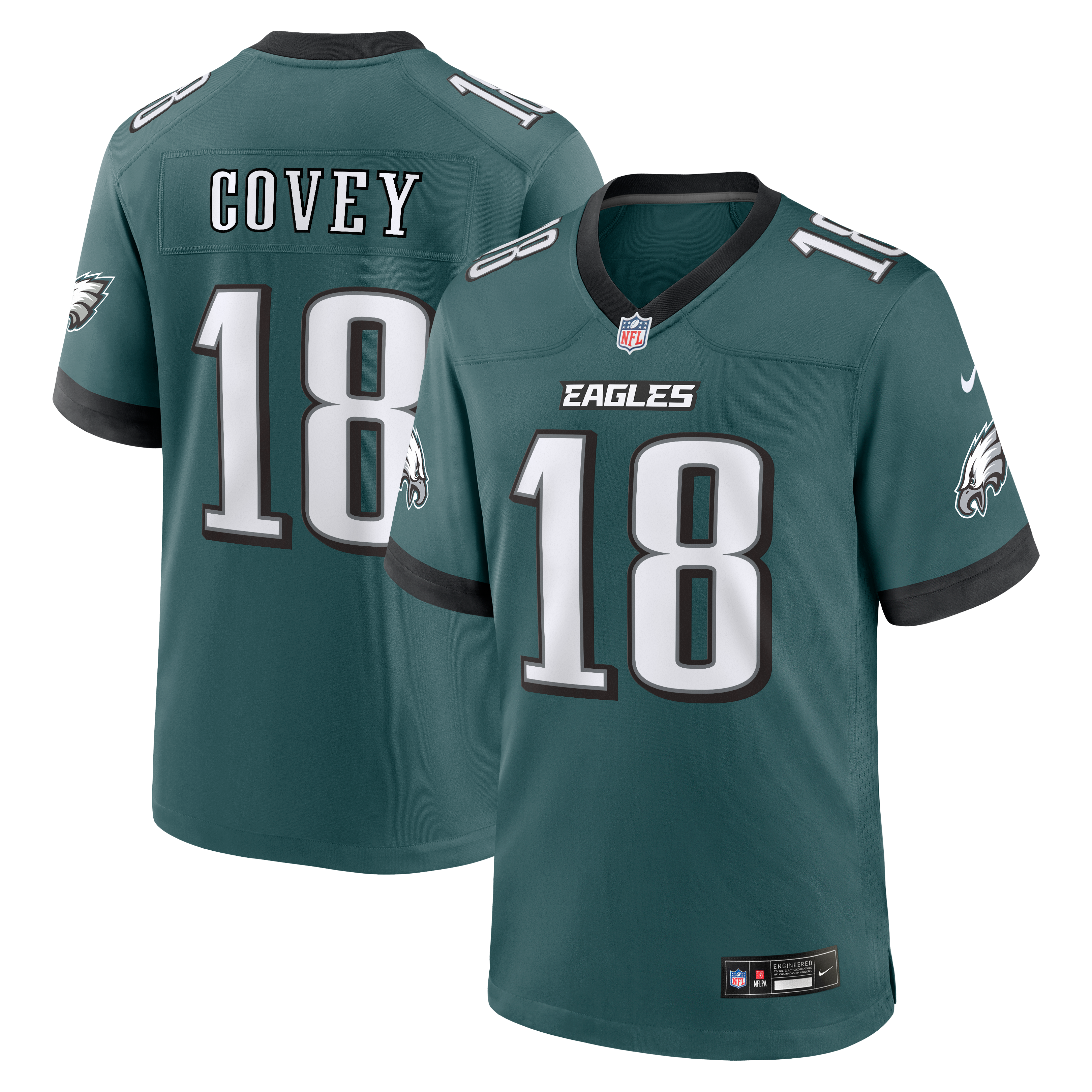 Men's Philadelphia Eagles Britain Covey Nike Midnight Green Team Game Jersey