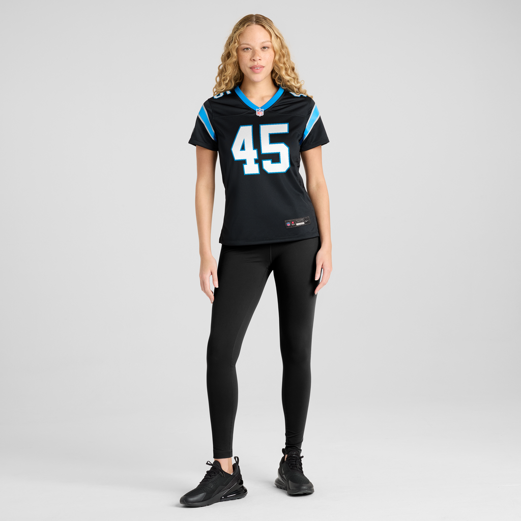Women's Carolina Panthers Maema Njongmeta Nike Black Team Game Jersey