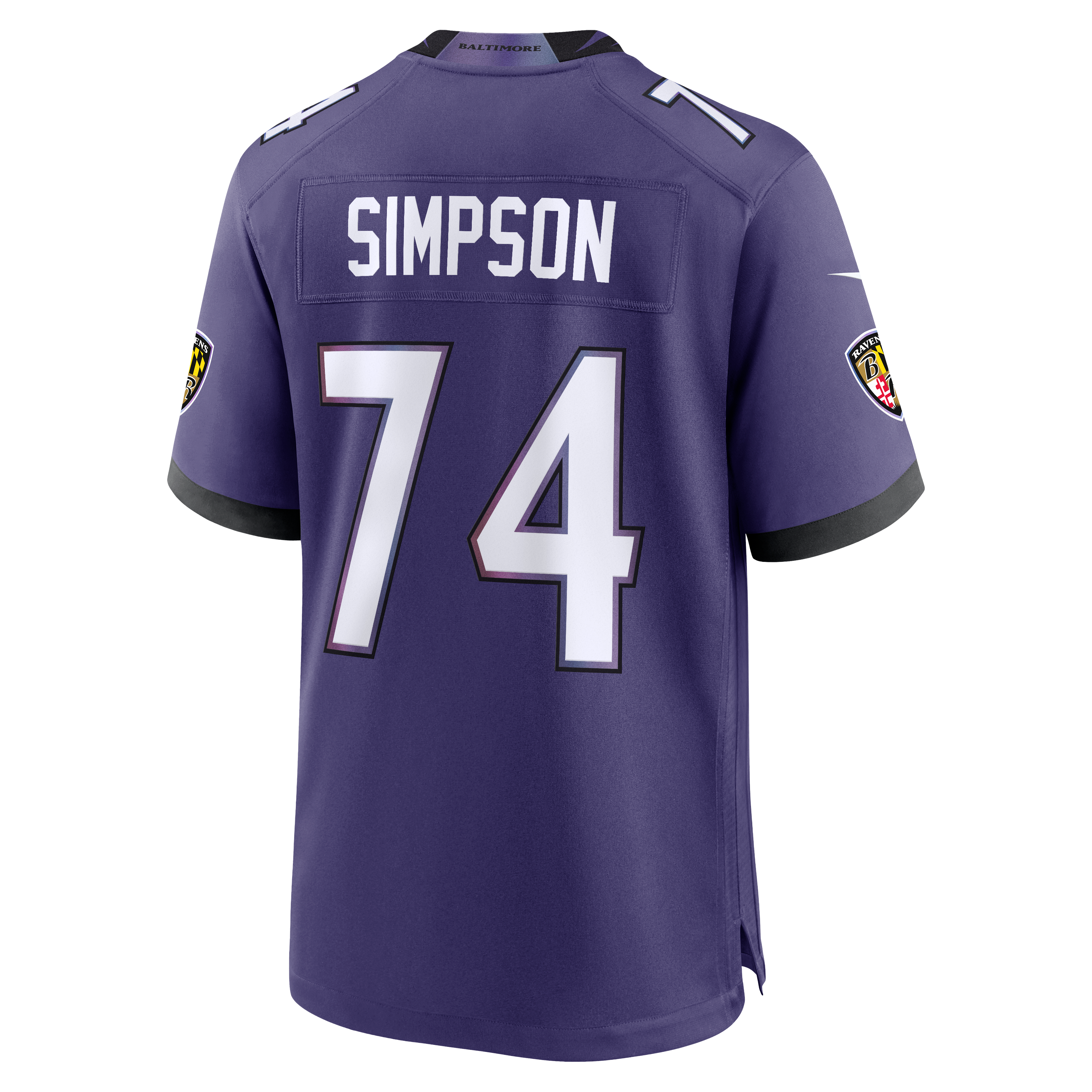 Men's Baltimore Ravens John Simpson Nike Purple Team Game Jersey