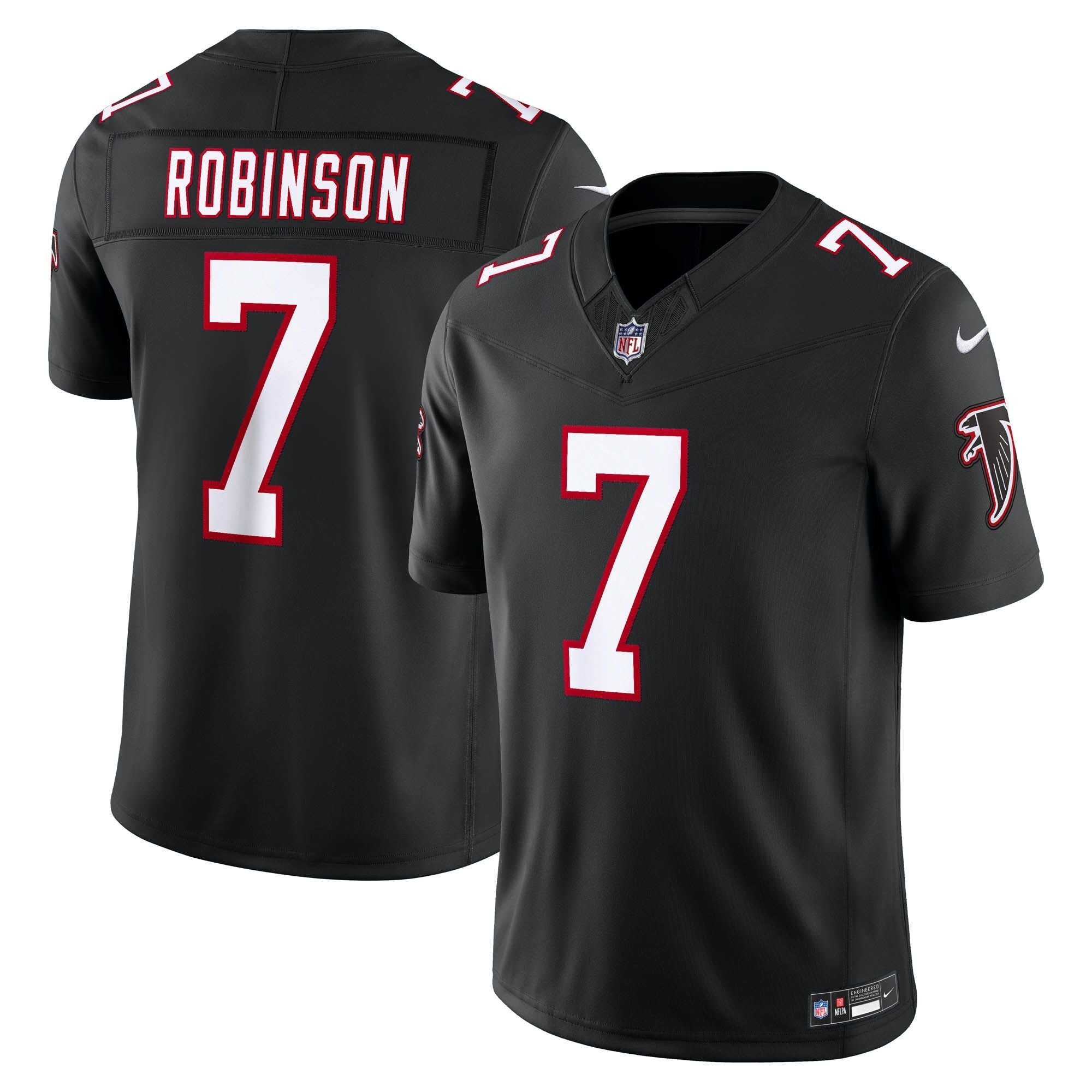 Men's Atlanta Falcons Bijan Robinson Nike Black Alternate Throwback Vapor Fuse Stitched Limited Jersey