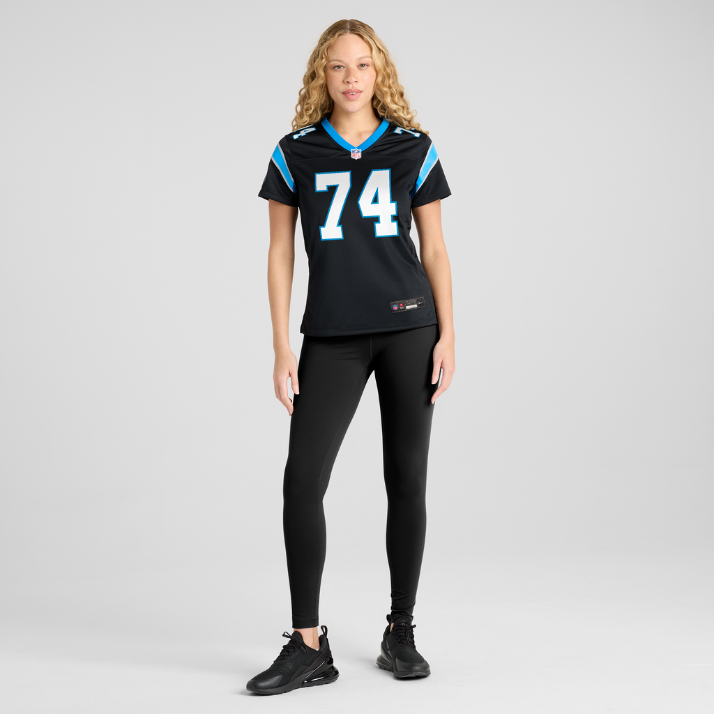 Women's Carolina Panthers Jake Curhan Nike Black Team Game Jersey