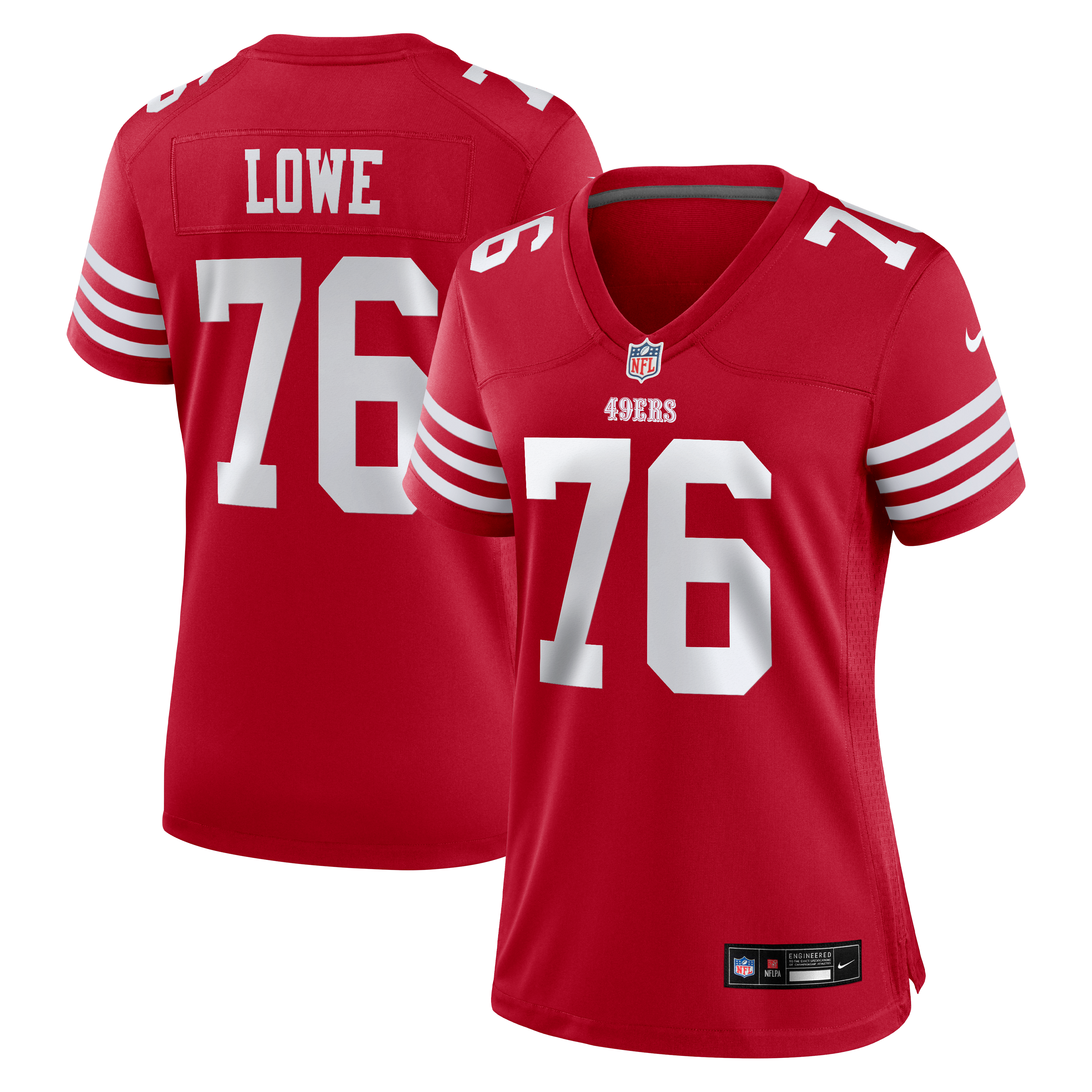 Women's San Francisco 49Ers Vederian Lowe Nike Scarlet Team Game Jersey