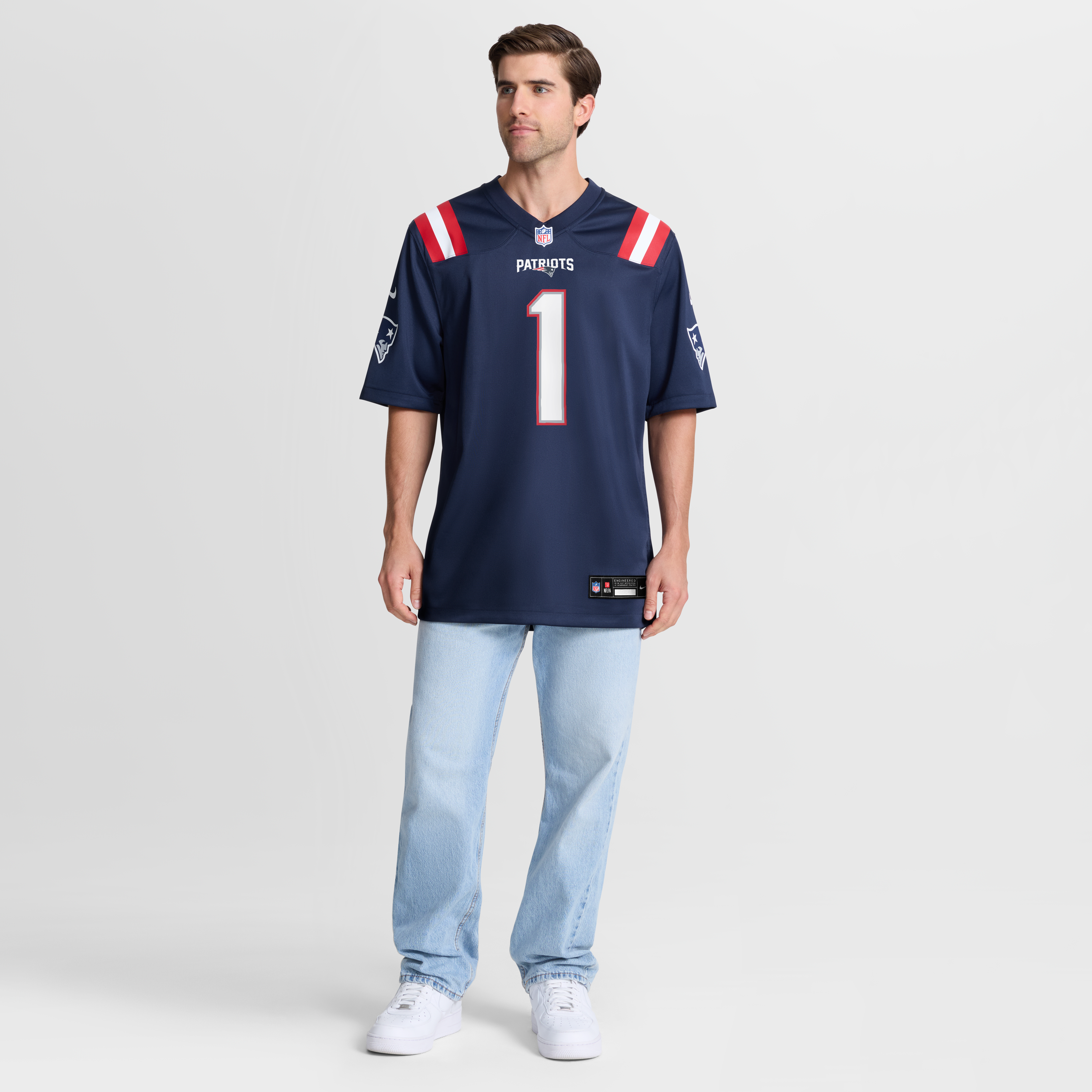 Men's New England Patriots Aj Brown Nike Navy Team Game Jersey