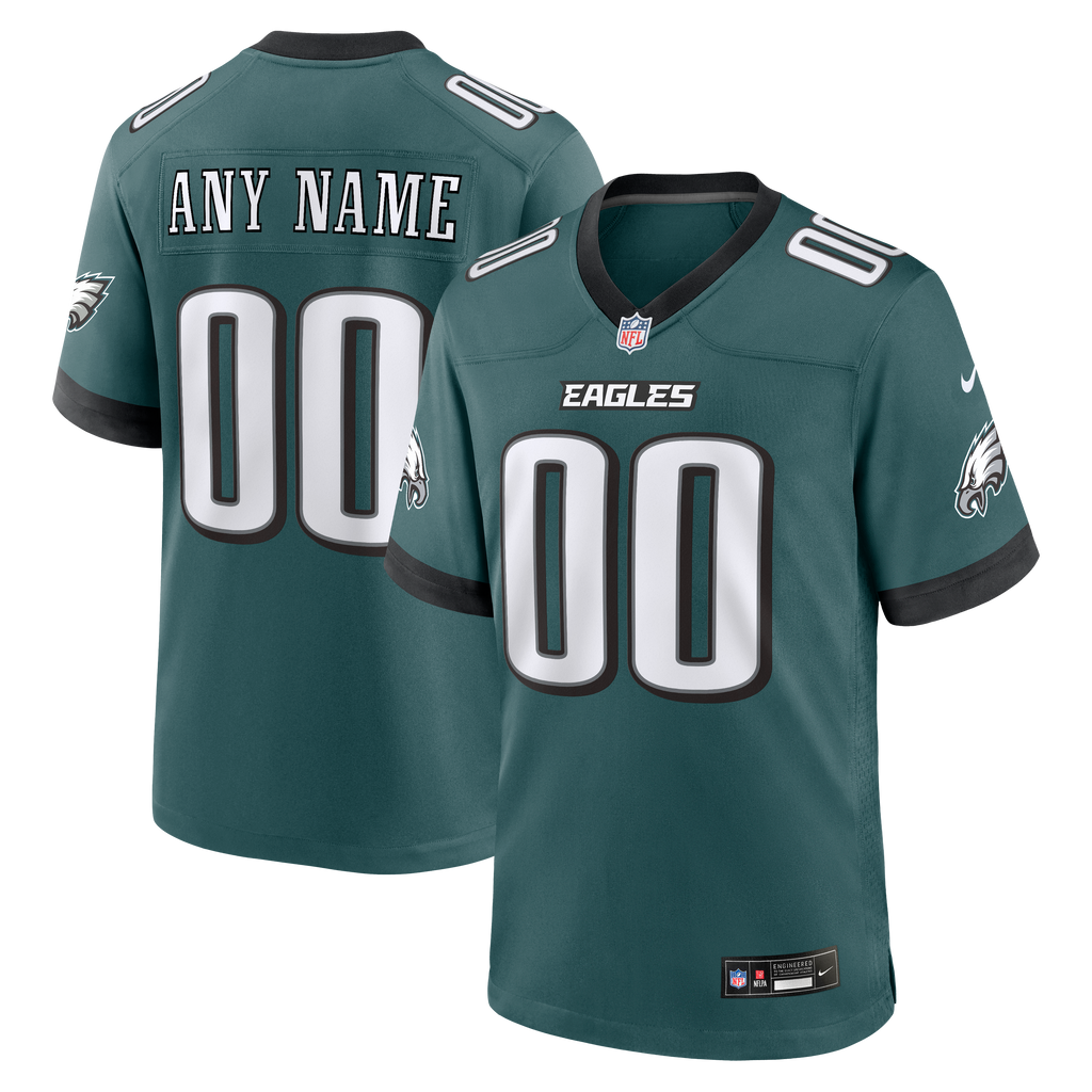 Men's Philadelphia Eagles Nike Midnight Green Team Custom Game Jersey