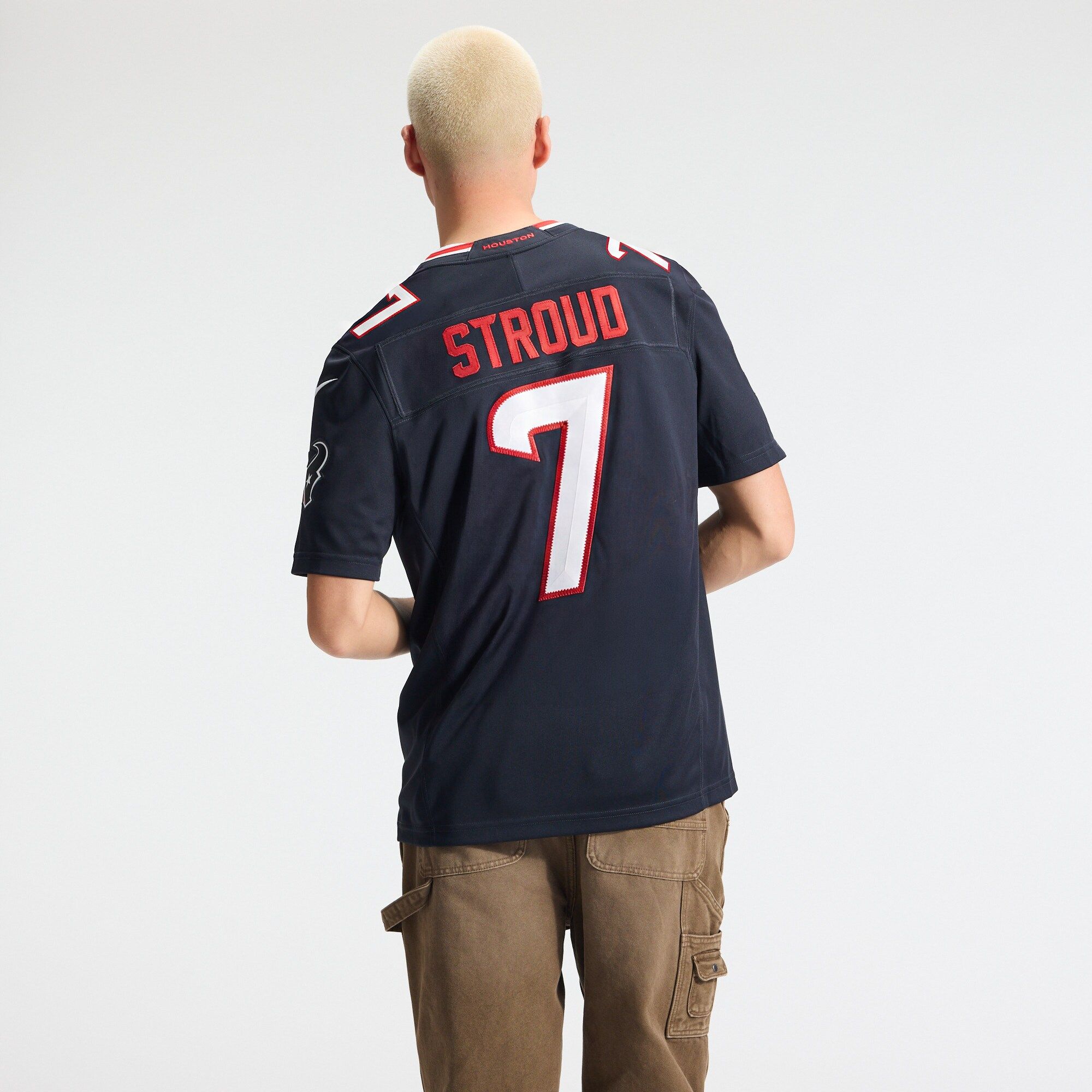 Men's Houston Texans Cj Stroud Nike Navy Team Vapor Fuse Stitched Limited Jersey