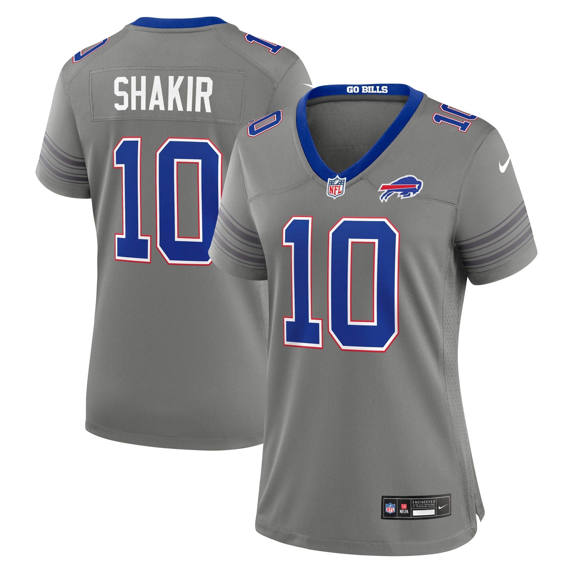 Women's Buffalo Bills Khalil Shakir Nike Gray Nickel City Game Jersey