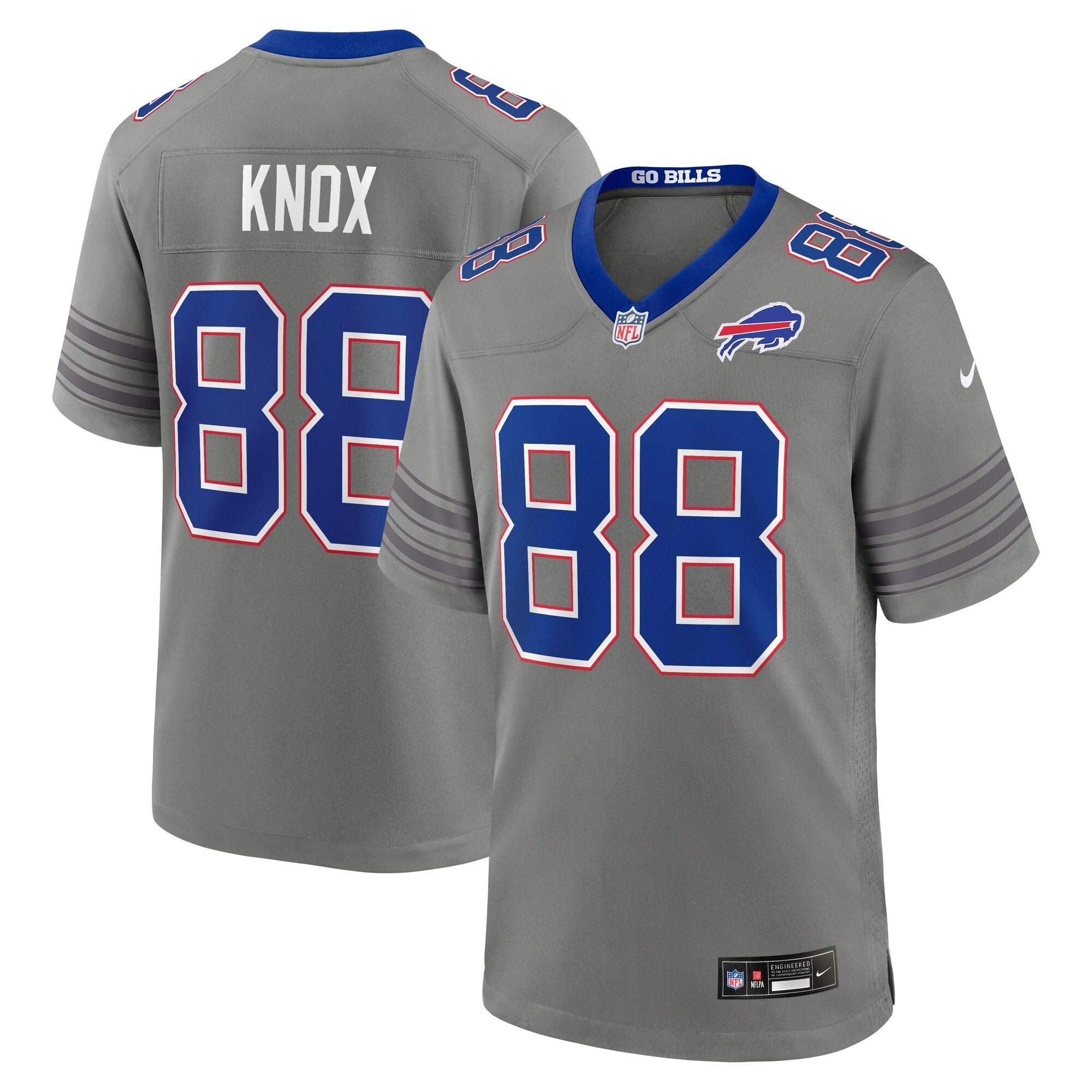 Men's Buffalo Bills Dawson Knox Nike Gray Nickel City Game Jersey