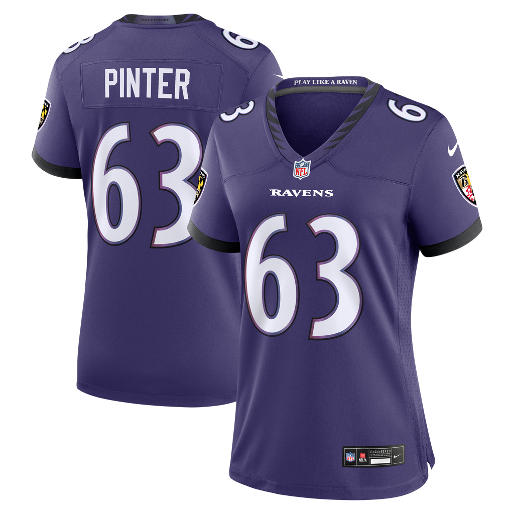 Women's Baltimore Ravens Danny Pinter Nike Purple Team Game Jersey