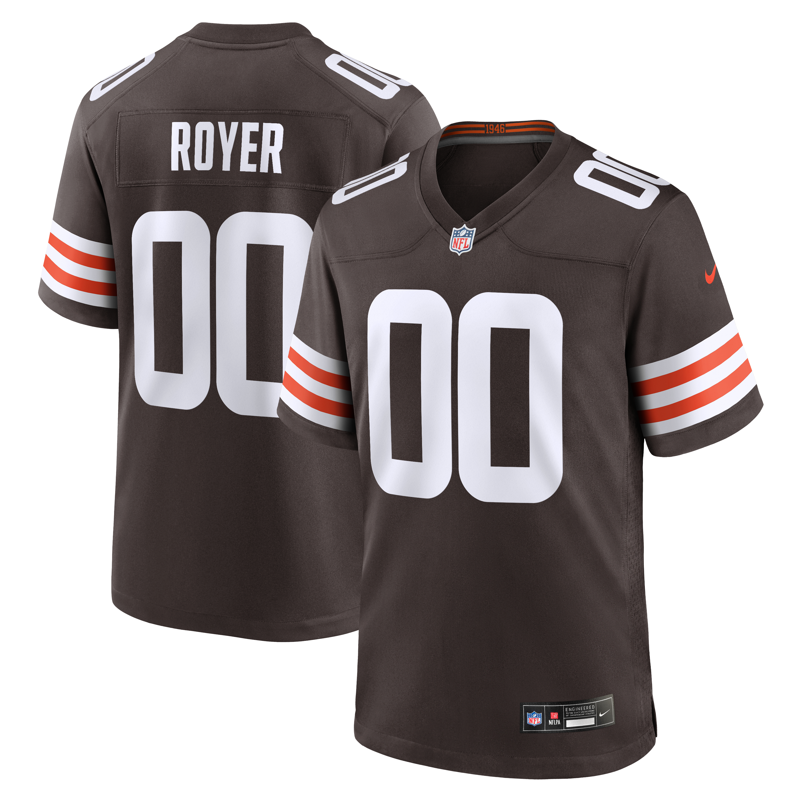 Men's Cleveland Browns Joe Royer Nike Brown Game Jersey