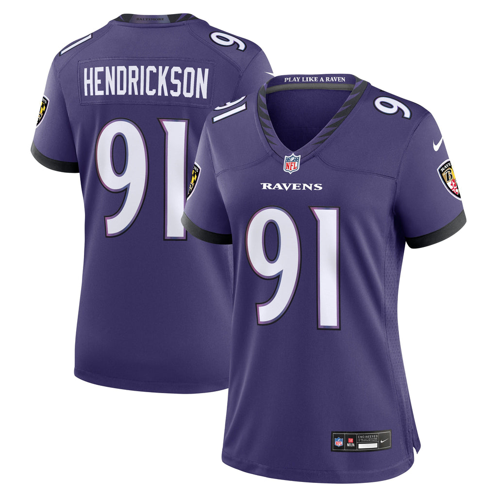 Women's Baltimore Ravens Trey Hendrickson Nike Purple Team Game Jersey