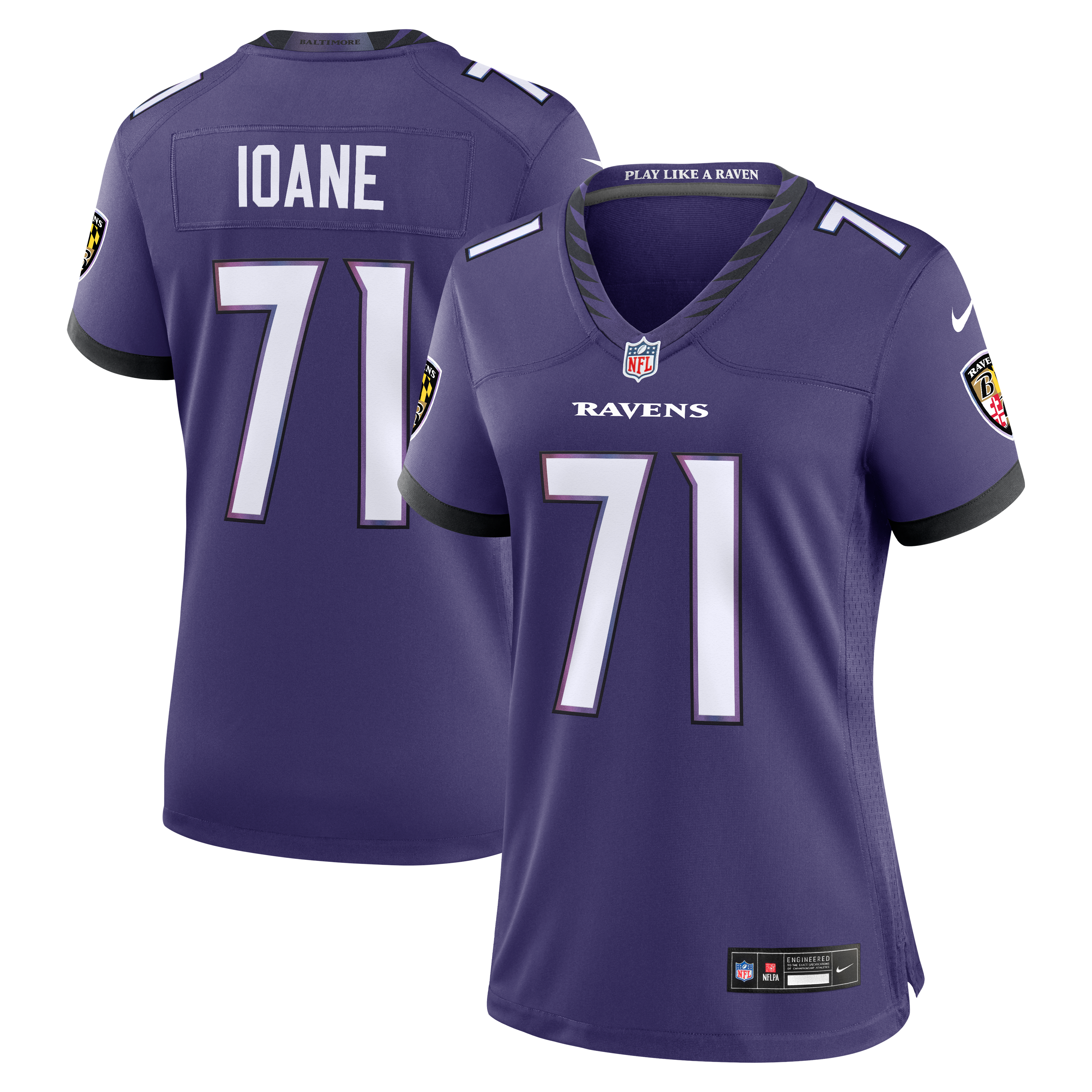 Women's Baltimore Ravens Olaivavega Ioane Nike Purple Team Game Jersey