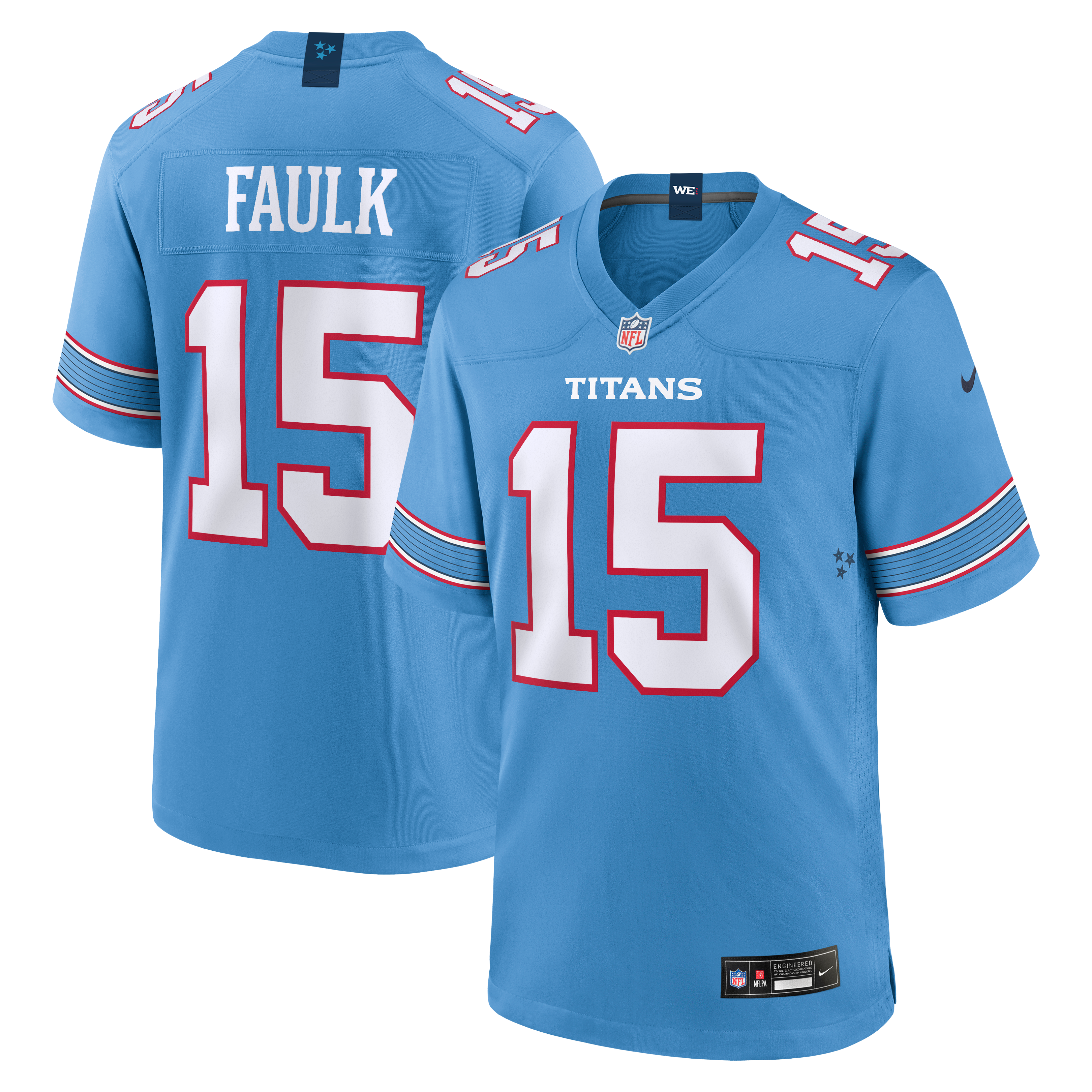 Men's Tennessee Titans Keldric Faulk Nike Light Blue 2026 Nfl Draft First Round Pick No31 Game Jersey