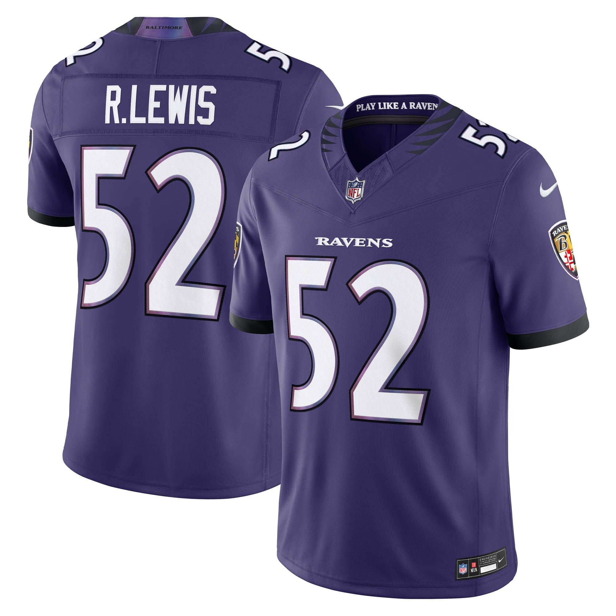 Men's Baltimore Ravens Ray Lewis Nike Purple Vapor Fuse Stitched Retired Limited Jersey