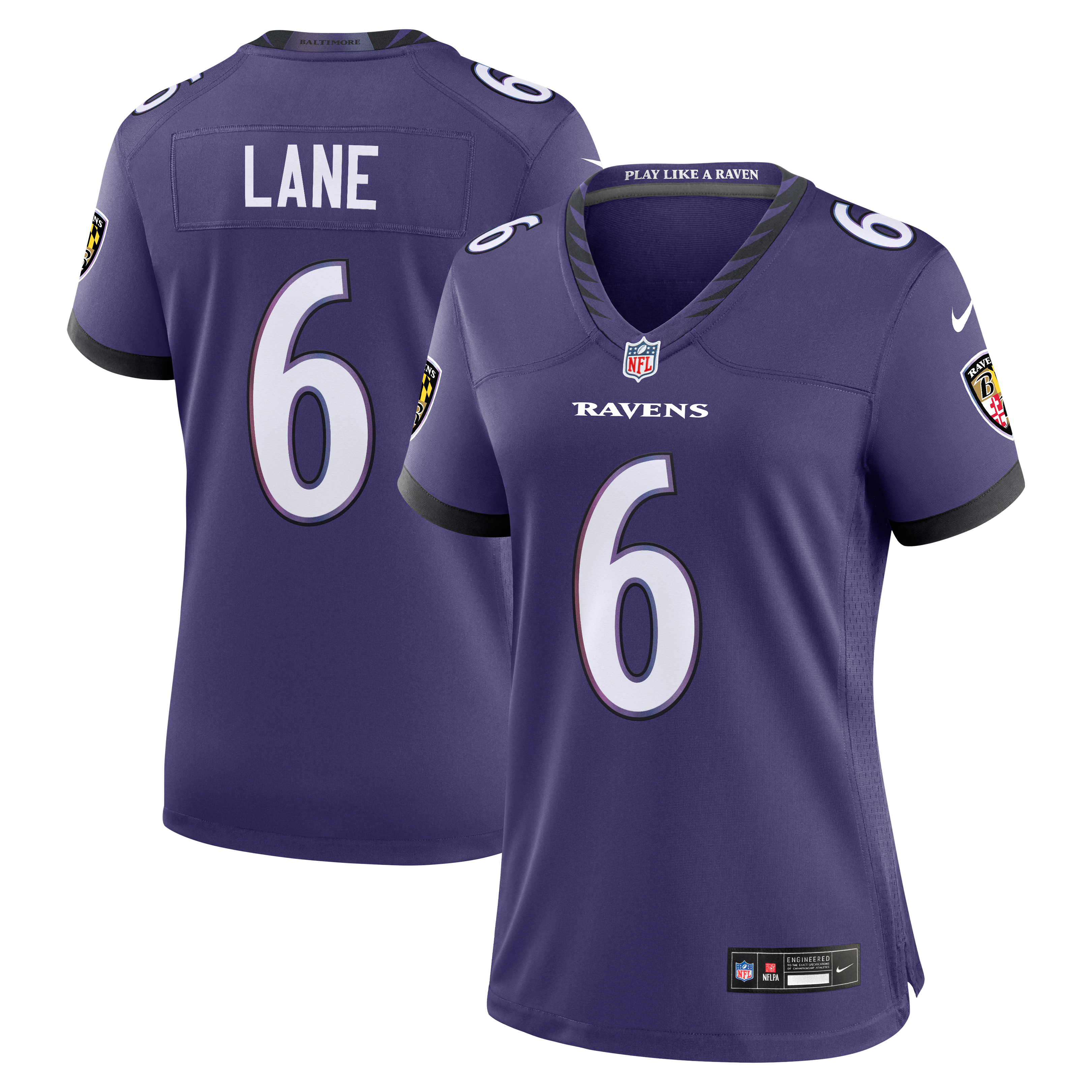 Women's Baltimore Ravens Jakobi Lane Nike Purple Team Game Jersey